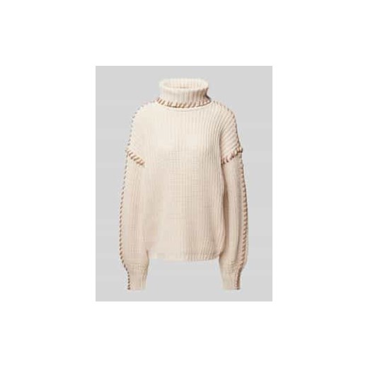 Sweter z dzianiny o luźnym kroju z bufiastymi rękawami model ‘NEWCREAM’ ze sklepu Peek&Cloppenburg  w kategorii Swetry damskie - zdjęcie 177824546