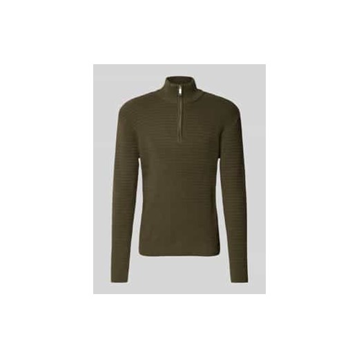 Sweter z dzianiny ze stójką model ‘THEO’ ze sklepu Peek&Cloppenburg  w kategorii Swetry męskie - zdjęcie 177824616
