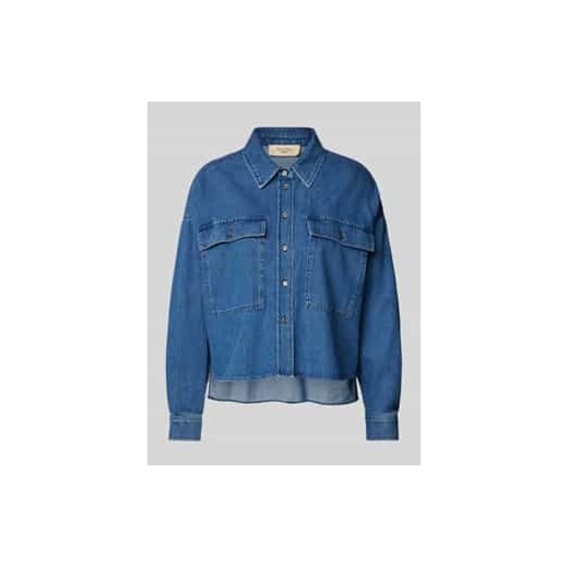 Bluzka jeansowa o kroju regular fit z wykładanym kołnierzem model ‘ZEMIRA’ ze sklepu Peek&Cloppenburg  w kategorii Koszule damskie - zdjęcie 177824715