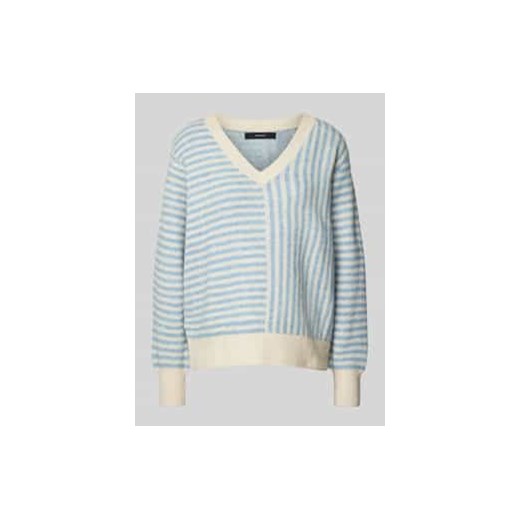 Sweter o kroju comfort fit z dzianiny ze wzorem w poprzeczne paski model ‘URANUS’ ze sklepu Peek&Cloppenburg  w kategorii Swetry damskie - zdjęcie 177824895