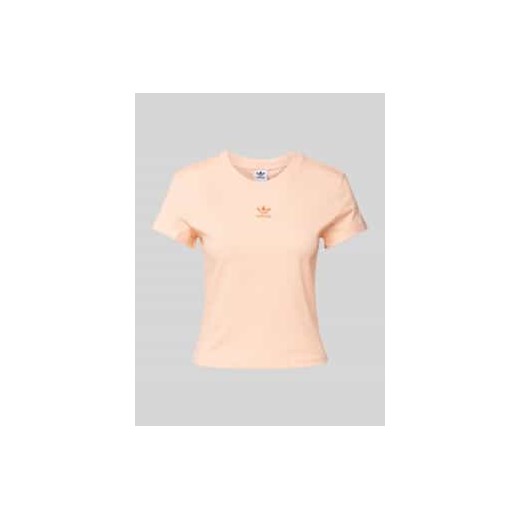 T-shirt o kroju slim fit z wyhaftowanym logo ze sklepu Peek&Cloppenburg  w kategorii Bluzki damskie - zdjęcie 177825357