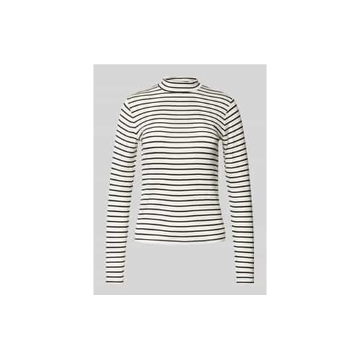 Bluzka z długim rękawem o kroju slim fit ze stójką ze sklepu Peek&Cloppenburg  w kategorii Bluzki damskie - zdjęcie 177825495