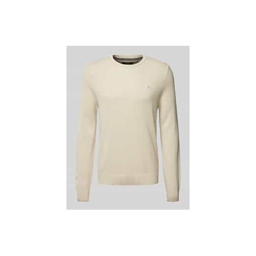 Sweter z dzianiny z wyhaftowanym logo ze sklepu Peek&Cloppenburg  w kategorii Swetry męskie - zdjęcie 177825525