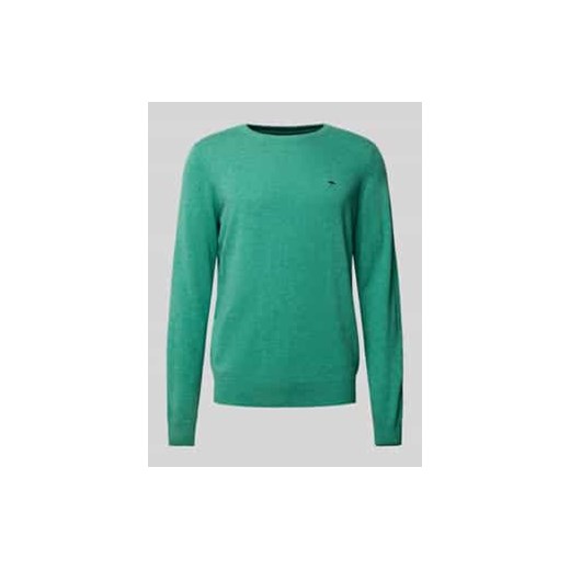 Sweter z dzianiny z wyhaftowanym logo ze sklepu Peek&Cloppenburg  w kategorii Swetry męskie - zdjęcie 177825856