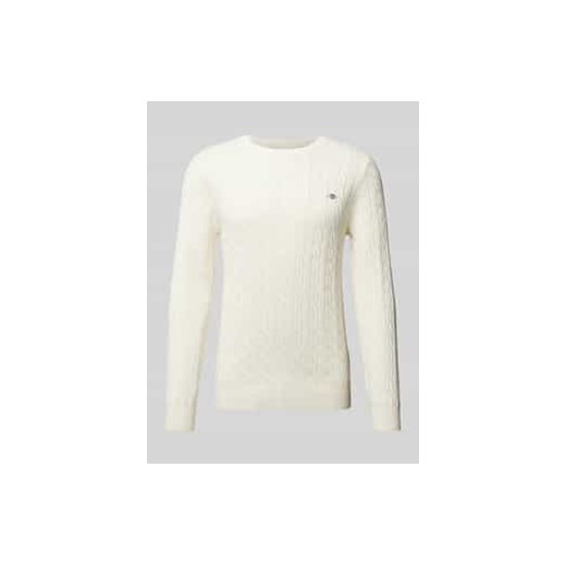 Sweter z dzianiny z wyhaftowanym logo ze sklepu Peek&Cloppenburg  w kategorii Swetry męskie - zdjęcie 177825957