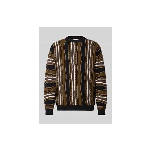 Sweter z dzianiny z prążkowanymi wykończeniami model ‘TETON’ ze sklepu Peek&Cloppenburg  w kategorii Swetry męskie - zdjęcie 177826255