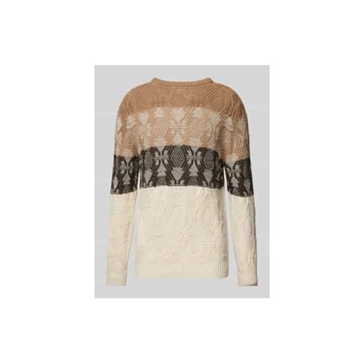 Sweter z dzianiny z detalem z logo ze sklepu Peek&Cloppenburg  w kategorii Swetry męskie - zdjęcie 177826806