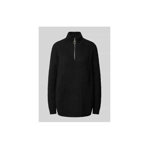 Sweter z dzianiny o kroju regular fit z zapinanym kołnierzem model ‘MILI’ ze sklepu Peek&Cloppenburg  w kategorii Swetry damskie - zdjęcie 177827068