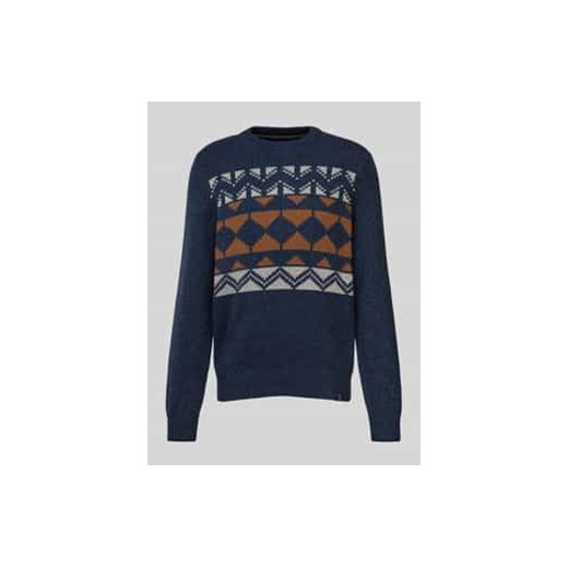 Sweter z dzianiny z okrągłym dekoltem ze sklepu Peek&Cloppenburg  w kategorii Swetry męskie - zdjęcie 177827237