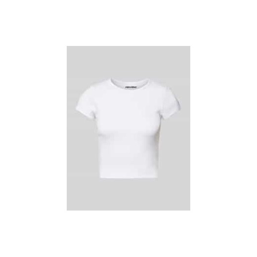 T-shirt z prążkowanym okrągłym dekoltem ze sklepu Peek&Cloppenburg  w kategorii Bluzki damskie - zdjęcie 177827495