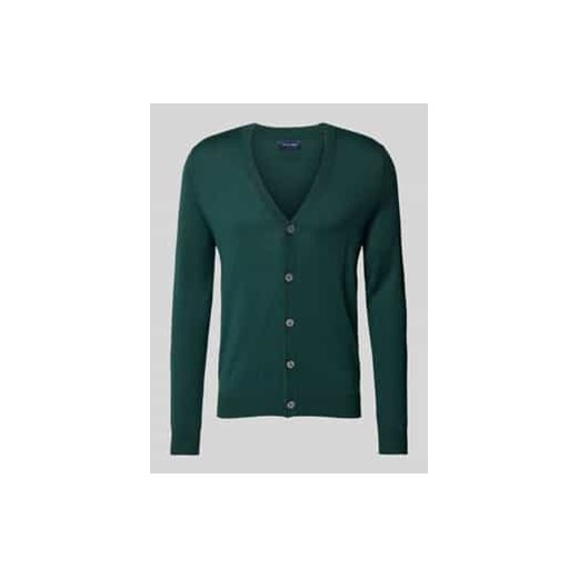Kardigan o kroju slim fit z mieszanki wełny z dekoltem w serek ze sklepu Peek&Cloppenburg  w kategorii Swetry damskie - zdjęcie 177827767