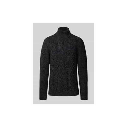 Sweter z dzianiny ze ściegiem warkoczowym model ‘Jacob’ ze sklepu Peek&Cloppenburg  w kategorii Swetry męskie - zdjęcie 177827859