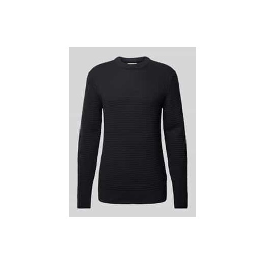 Sweter z dzianiny z fakturowanym wzorem model ‘Karl’ ze sklepu Peek&Cloppenburg  w kategorii Swetry męskie - zdjęcie 177827986