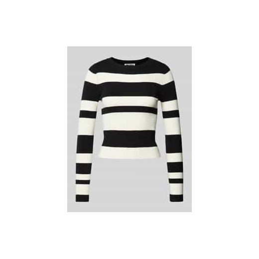 Sweter z dzianiny z prążkowanym,okrągłym dekoltem ze sklepu Peek&Cloppenburg  w kategorii Swetry damskie - zdjęcie 177828157