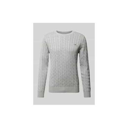 Sweter z dzianiny z wyhaftowanym logo ze sklepu Peek&Cloppenburg  w kategorii Swetry męskie - zdjęcie 177828268