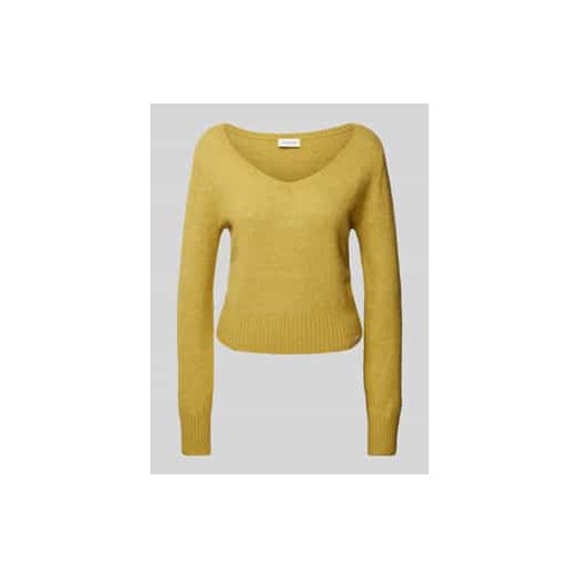 Sweter z dzianiny z dekoltem w serek ze sklepu Peek&Cloppenburg  w kategorii Swetry damskie - zdjęcie 177828516