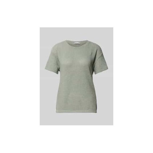 T-shirt z prążkowanym,okrągłym dekoltem model ‘Gizapi’ ze sklepu Peek&Cloppenburg  w kategorii Bluzki damskie - zdjęcie 177828675