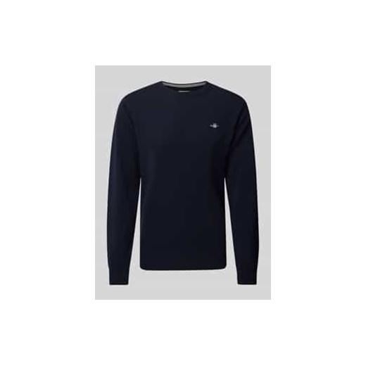 Sweter z dzianiny z wełny z okrągłym dekoltem ze sklepu Peek&Cloppenburg  w kategorii Swetry męskie - zdjęcie 177828767