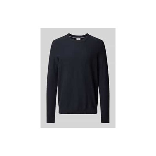Sweter z dzianiny z prążkowanymi wykończeniami ze sklepu Peek&Cloppenburg  w kategorii Swetry męskie - zdjęcie 177829385