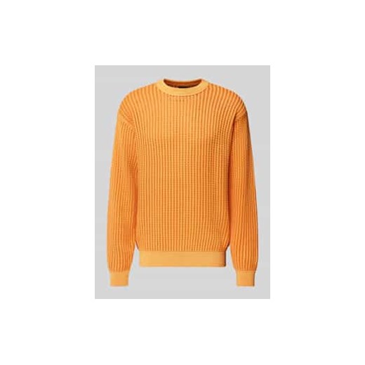 Sweter z dzianiny z prążkowanymi wykończeniami model ‘Agolan’ ze sklepu Peek&Cloppenburg  w kategorii Swetry męskie - zdjęcie 177829998
