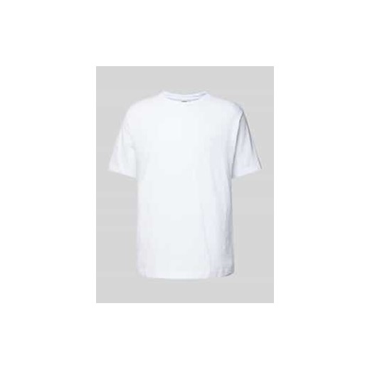 T-shirt z prążkowanym okrągłym dekoltem ze sklepu Peek&Cloppenburg  w kategorii T-shirty męskie - zdjęcie 177830246