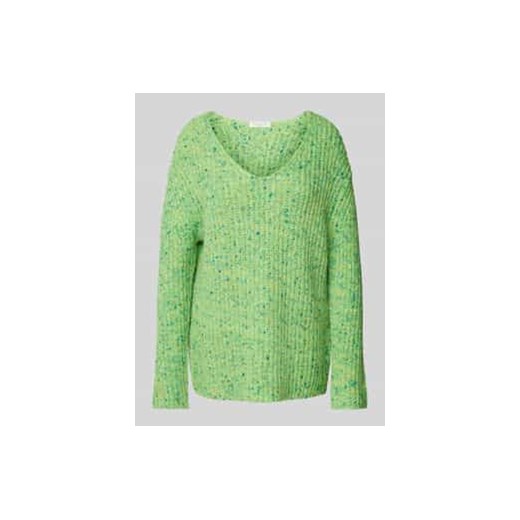 Sweter z dzianiny z dekoltem w serek ze sklepu Peek&Cloppenburg  w kategorii Swetry damskie - zdjęcie 177830507