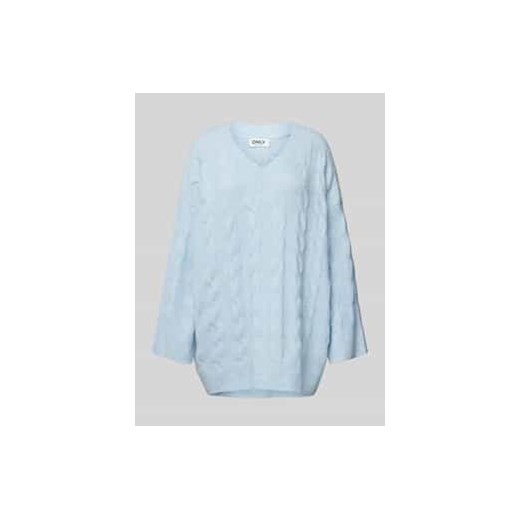 Sweter z dzianiny o luźnym kroju ze ściegiem warkoczowym model ‘JEANETT’ ze sklepu Peek&Cloppenburg  w kategorii Swetry damskie - zdjęcie 177830758