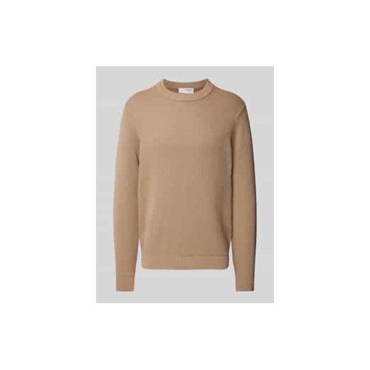 Sweter z dzianiny z prążkowanymi wykończeniami model ‘DANE’ ze sklepu Peek&Cloppenburg  w kategorii Swetry męskie - zdjęcie 177830989