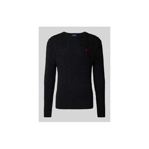 Sweter z dzianiny z prążkowanymi wykończeniami model ‘DRIVER’ ze sklepu Peek&Cloppenburg  w kategorii Swetry męskie - zdjęcie 177831006