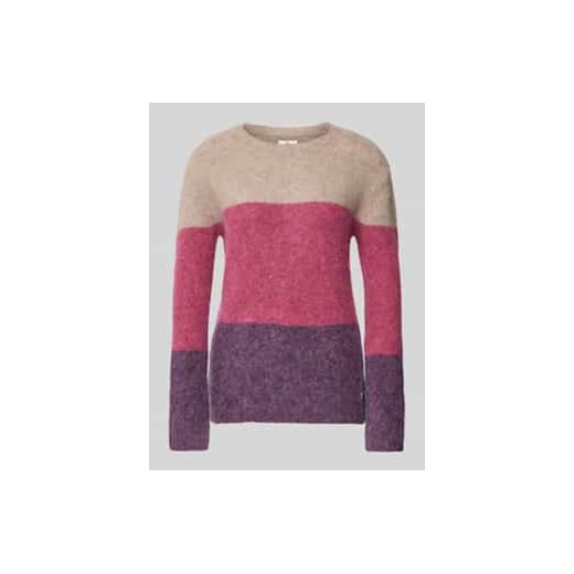 Sweter z dzianiny z okrągłym dekoltem ze sklepu Peek&Cloppenburg  w kategorii Swetry damskie - zdjęcie 177831105