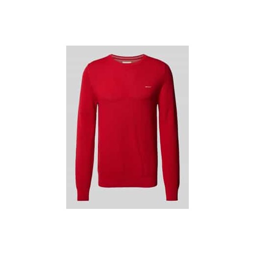 Sweter z dzianiny z wyhaftowanym logo model ‘PIQUE’ ze sklepu Peek&Cloppenburg  w kategorii Swetry męskie - zdjęcie 177831567
