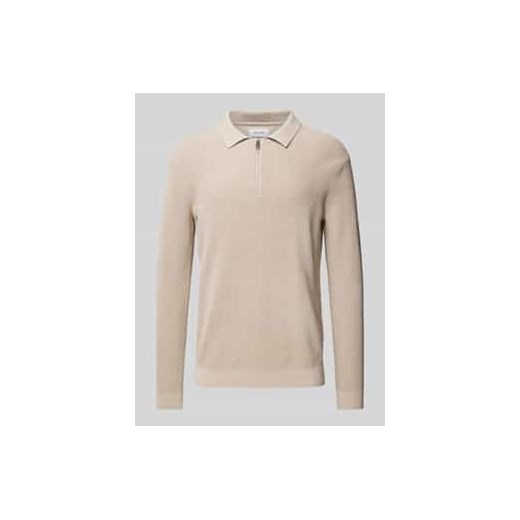 Sweter z dzianiny z krótkim zamkiem błyskawicznym model ‘MATTEO’ ze sklepu Peek&Cloppenburg  w kategorii Swetry męskie - zdjęcie 177832067