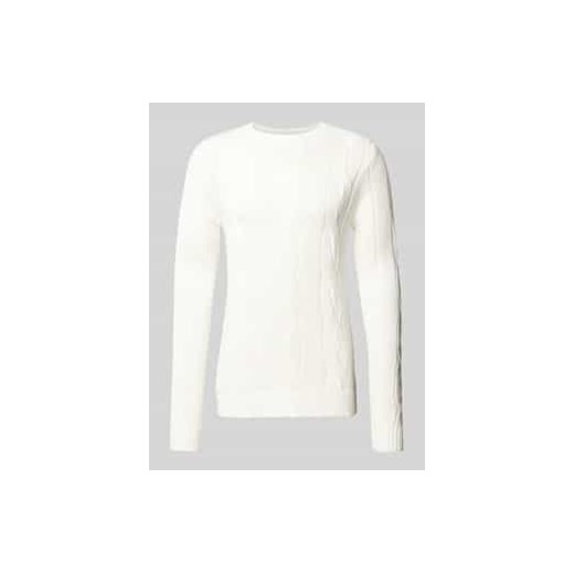 Sweter z dzianiny ze ściegiem warkoczowym ze sklepu Peek&Cloppenburg  w kategorii Swetry męskie - zdjęcie 177832675