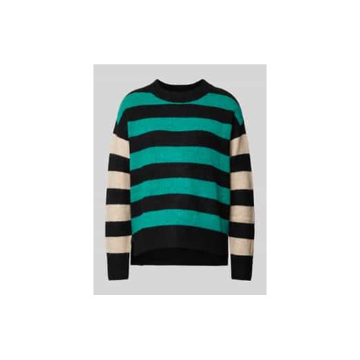 Sweter z dzianiny o kroju regular fit z dwukolorowym wzorem w paski ze sklepu Peek&Cloppenburg  w kategorii Swetry damskie - zdjęcie 177833139
