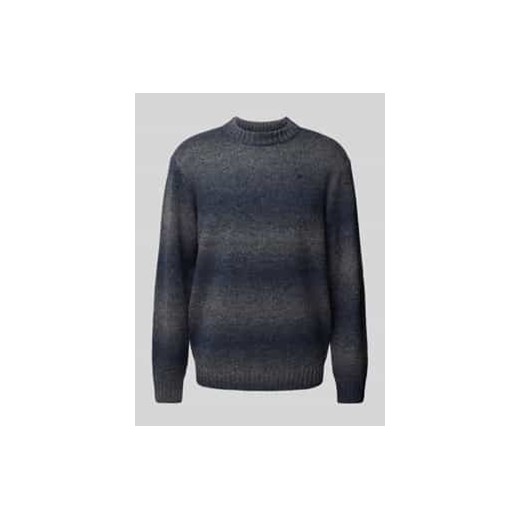 Sweter z dzianiny z wiskozy z wyhaftowanym logo model ‘Gradient’ ze sklepu Peek&Cloppenburg  w kategorii Swetry męskie - zdjęcie 177833227