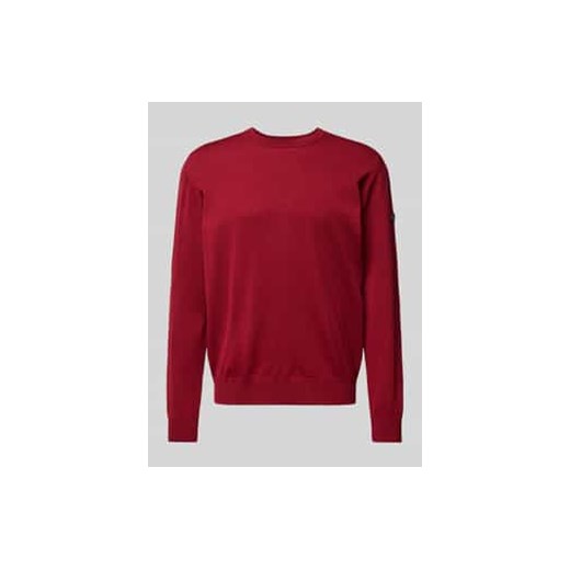 Sweter z dzianiny z żywej wełny z okrągłym dekoltem ze sklepu Peek&Cloppenburg  w kategorii Swetry męskie - zdjęcie 177833486
