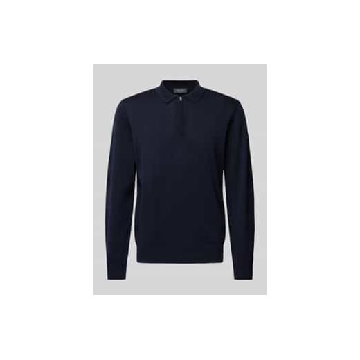Sweter z dzianiny z czystej żywej wełny z kołnierzykiem polo ze sklepu Peek&Cloppenburg  w kategorii Swetry męskie - zdjęcie 177833747