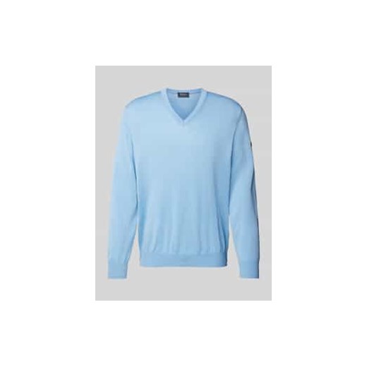 Sweter z dzianiny z dekoltem w serek ze sklepu Peek&Cloppenburg  w kategorii Swetry męskie - zdjęcie 177834246