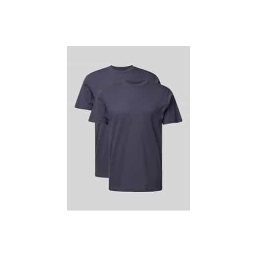 T-shirt z prążkowanym okrągłym dekoltem ze sklepu Peek&Cloppenburg  w kategorii Podkoszulki męskie - zdjęcie 177834566