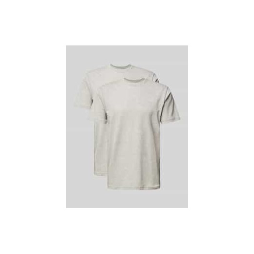 T-shirt z prążkowanym okrągłym dekoltem ze sklepu Peek&Cloppenburg  w kategorii Podkoszulki męskie - zdjęcie 177834855