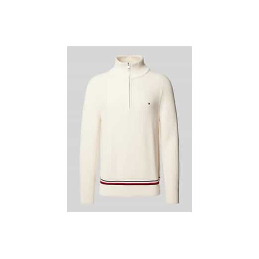 Sweter z dzianiny z wyhaftowanym logo ze sklepu Peek&Cloppenburg  w kategorii Swetry męskie - zdjęcie 177834909