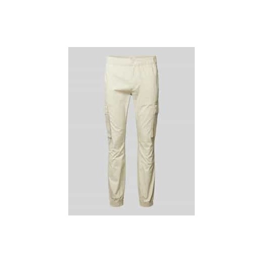 Spodnie cargo o kroju skinny fit z naszywką z logo ze sklepu Peek&Cloppenburg  w kategorii Spodnie męskie - zdjęcie 177835046