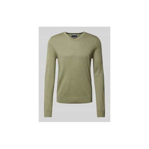 Sweter z dzianiny z dekoltem w serek ze sklepu Peek&Cloppenburg  w kategorii Swetry męskie - zdjęcie 177835157