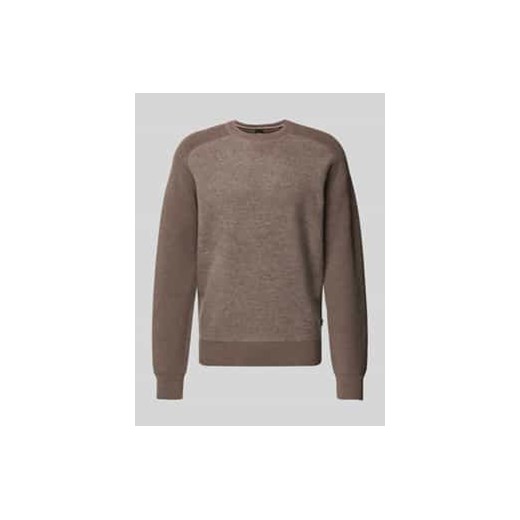 Sweter z dzianiny z prążkowanymi wykończeniami model ‘Ematero’ ze sklepu Peek&Cloppenburg  w kategorii Swetry męskie - zdjęcie 177835545