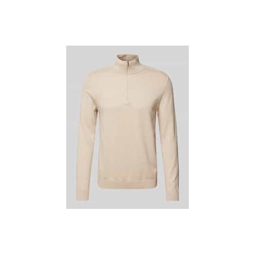 Sweter z dzianiny z prążkowanymi wykończeniami model ‘BERG’ ze sklepu Peek&Cloppenburg  w kategorii Swetry męskie - zdjęcie 177835996