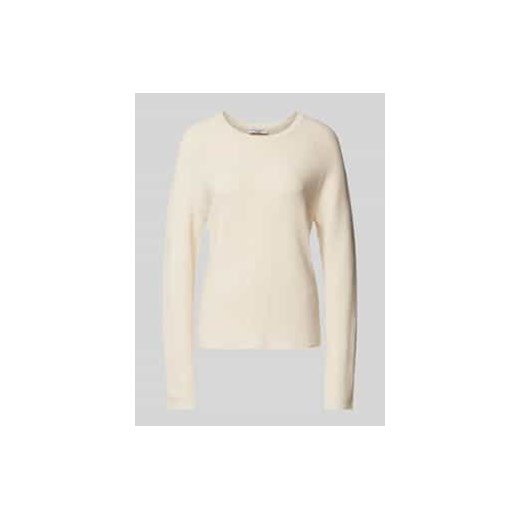 Sweter z dzianiny z prążkowanym,okrągłym dekoltem ze sklepu Peek&Cloppenburg  w kategorii Swetry damskie - zdjęcie 177836297
