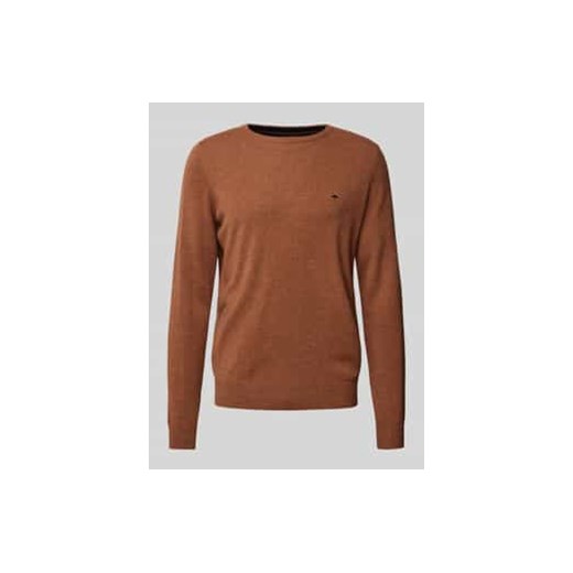 Sweter z dzianiny z wyhaftowanym logo ze sklepu Peek&Cloppenburg  w kategorii Swetry męskie - zdjęcie 177837239