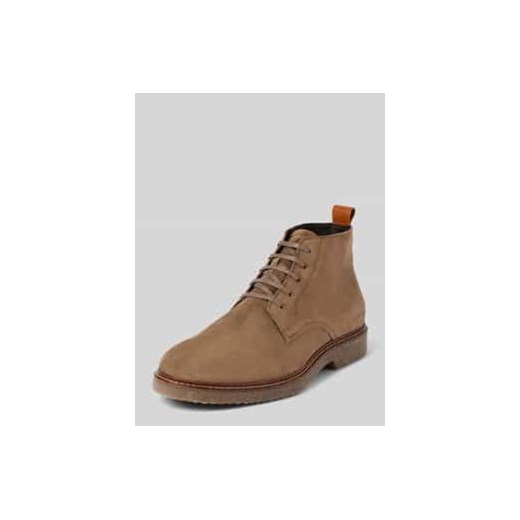 Buty sznurowane z miękkiej welurowej skóry bydlęcej ze sklepu Peek&Cloppenburg  w kategorii Buty zimowe męskie - zdjęcie 177837387