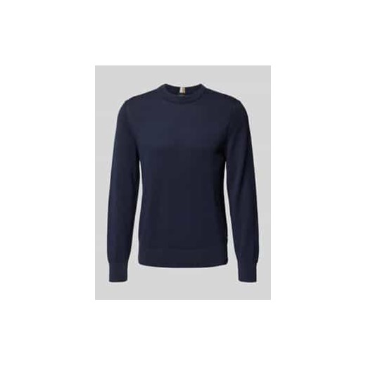 Sweter z dzianiny z prążkowanymi wykończeniami model ‘Ecaio’ ze sklepu Peek&Cloppenburg  w kategorii Swetry męskie - zdjęcie 177837469
