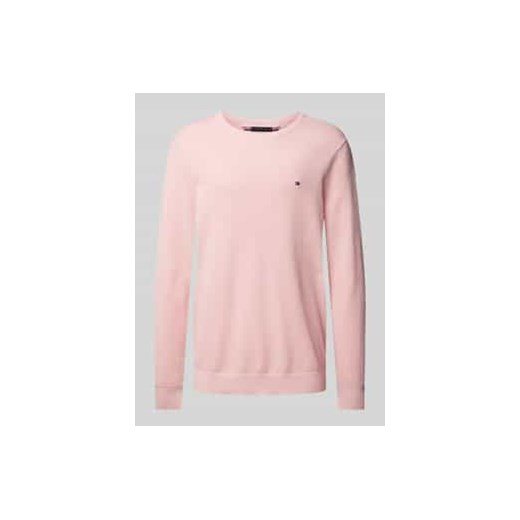 Sweter z dzianiny z wyhaftowanym logo ze sklepu Peek&Cloppenburg  w kategorii Swetry męskie - zdjęcie 177837578